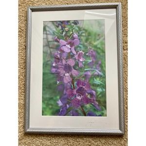 Judy Shaffer Fiber purple flower framed picture